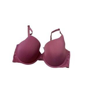Victorias Secret T-shirt Lightly Lined Demi Bra Pink Lace 34DD